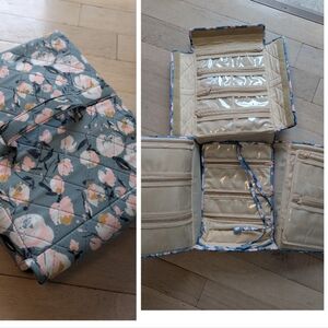 Floral Jewelry/Makeup Portable Large Organizer Bag